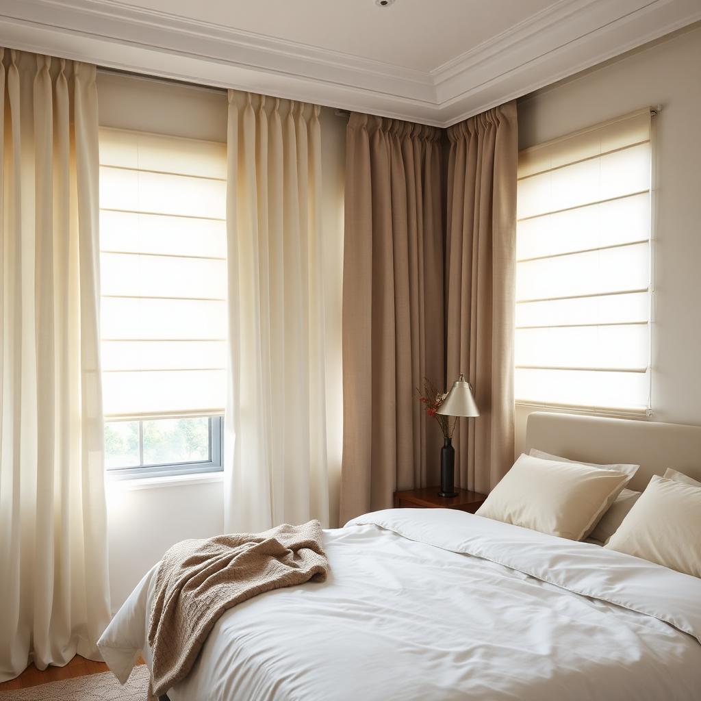 Apartamento moderno com cortinas elegantes